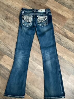 Miss Me Dark Blue Embellished Pocket Jeans